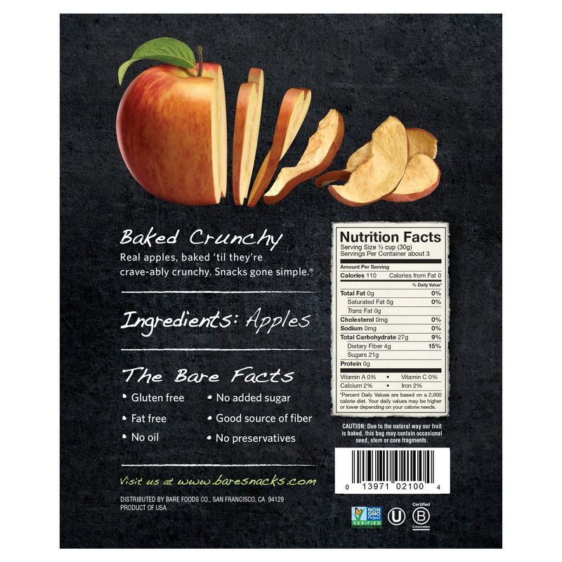 Bare Baked Crunchy Fuji & Reds Apple Chips - 3.4oz