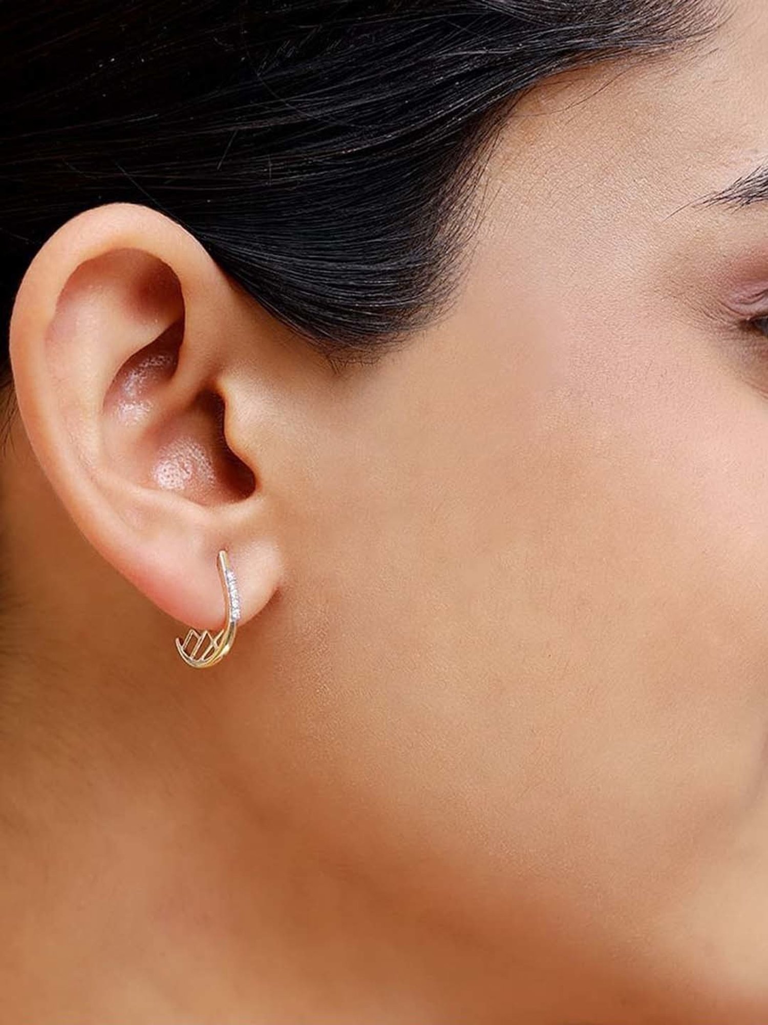 Mia By Tanishq Mia Icicles 14k Mountainscape Majesty Hoop Earrings