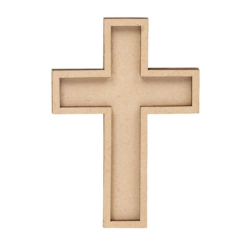 Genie Crafts 50-Pack Unfinished Wooden Cross Cutout for Wooden Craft DIY Art Projects, Church