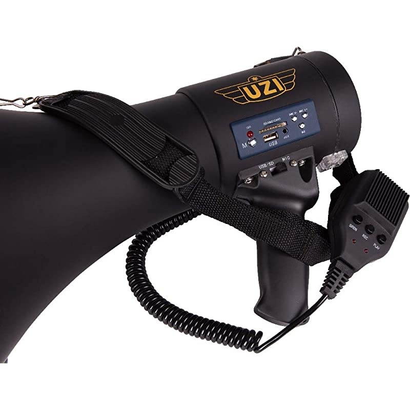 High Power Loud Megaphone with Siren, Bullhorn, Rechargeable Battery, Portable Loud Speaker with Adjustable Volume Control, Great for Outdoor Activities and Coaching Football, Baseball, Hockey