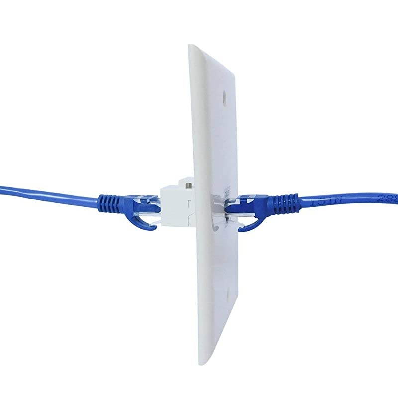 Female to Female Cat6 Keystone RJ45 Couplers 10 Pack White