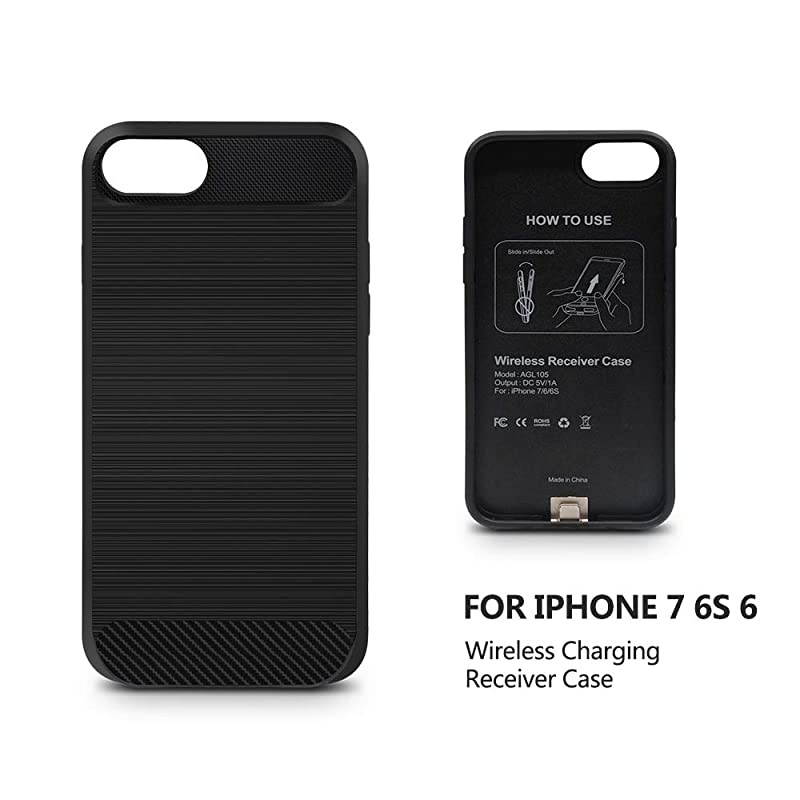 Wireless Charger with Qi Wireless Charging Receiver Case for iPhone 6/6s/7,Type-C 7.5W Fast Wireless Charging Pad Station for iPhone Xs/Xs Max/X/8 Plus,Samsung Note 9 ect.(4.7inch-No Battery