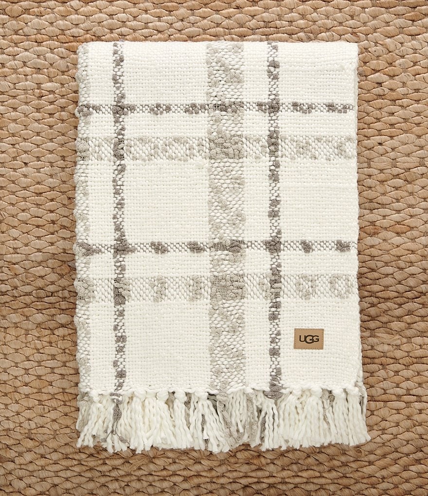 UGG Gracie Chenille Knit Fringe Detail Throw