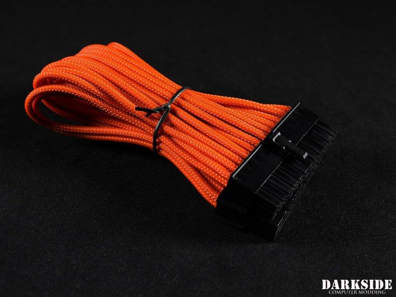 Darkside 24-Pin ITX 7" (20cm) HSL Single Braid Extension Cable - Orange (DS-0638)