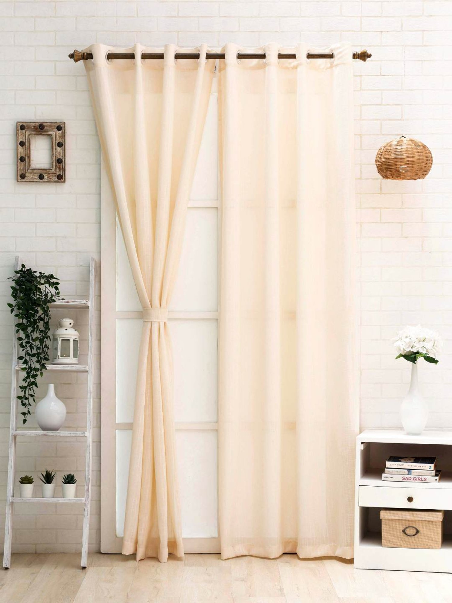Ariana Beige Polyester 5 ft Window Curtain