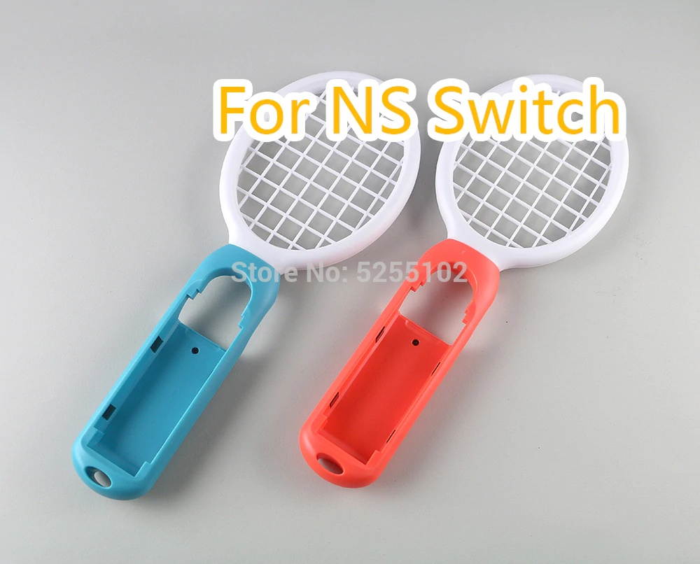 1pair Left Right Tennis Racket Handle Controller with Hand Strap for Nintend Switch NS Tennis ACE Game Player Controller