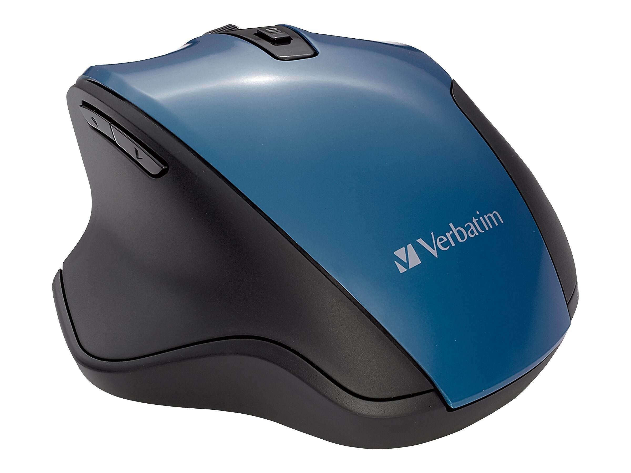 Verbatim Silent Ergonomic Wireless Blue LED Mouse Dark Teal 70244