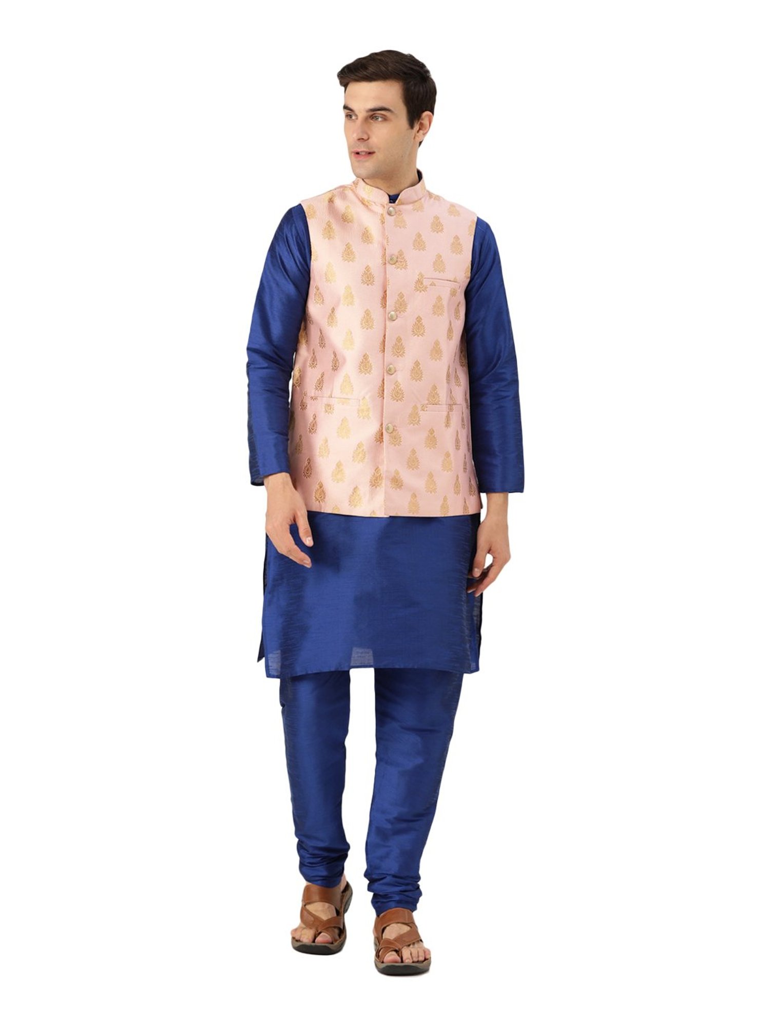 Sojanya Royal Blue & Pink Printed Suit