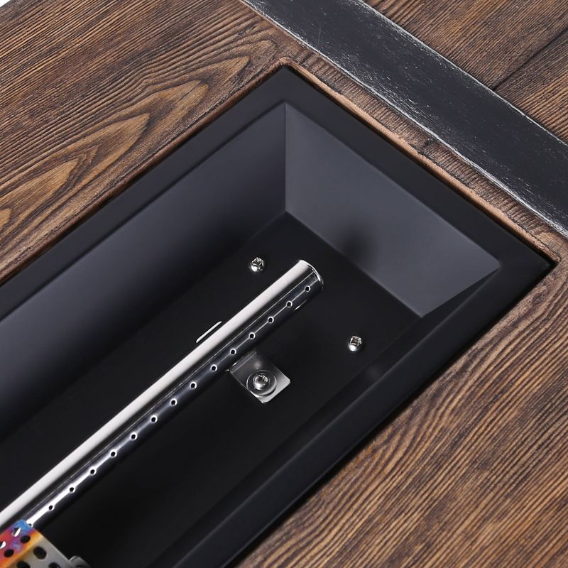 48" x 20" x 18.5" Rectangular Wooden Outdoor Propane Fire Pit - Vasagle