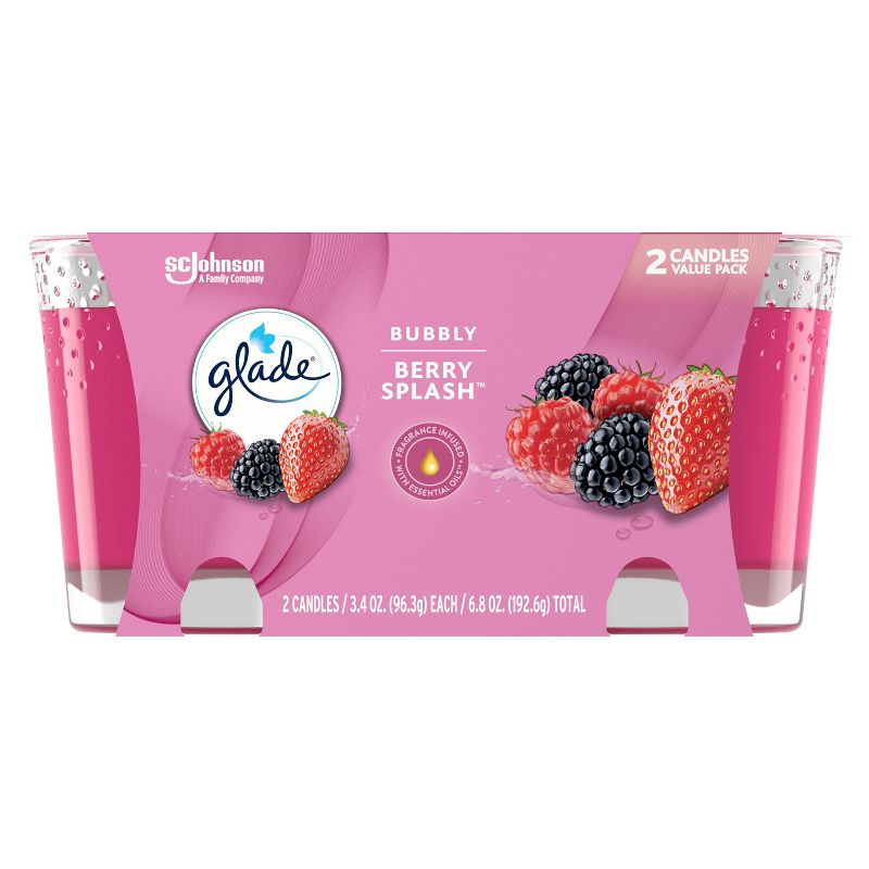 Glade Twin Candle Bubble Berry Splash - 2pk/6.8oz