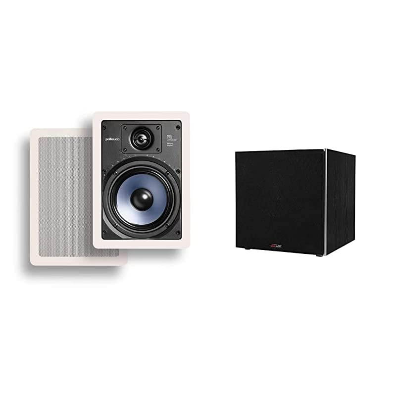 RC65i 2-Way Premium in-Wall 6.5" Speakers & Audio PSW10 10" Powered Subwoofer - Featuring High Current Amp and Low-Pass Filter | Up to 100 Watts | Big Bass at a Great Value
