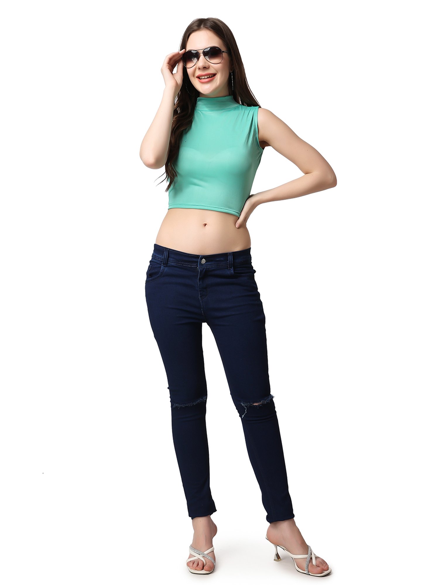 Cation Green Crop Top
