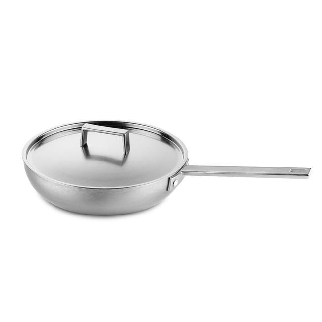 FRYING PAN WITH LID CM.26 ATTIVA PEWTER