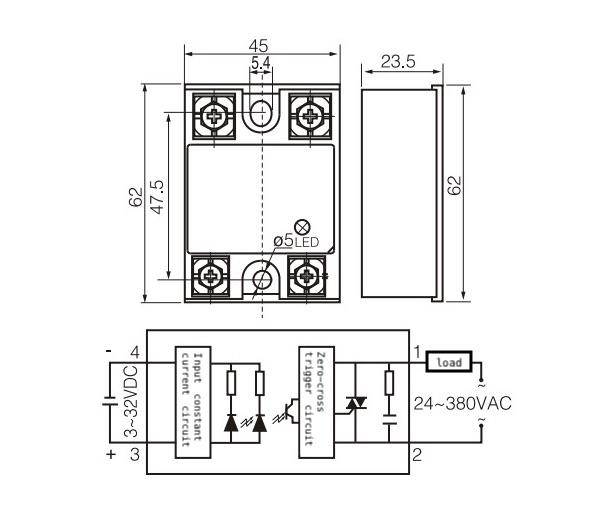 SSR-90DA DC-AC SSR Solid State Relay DC 3-32V to AC 24-380V Single-Phase 90A