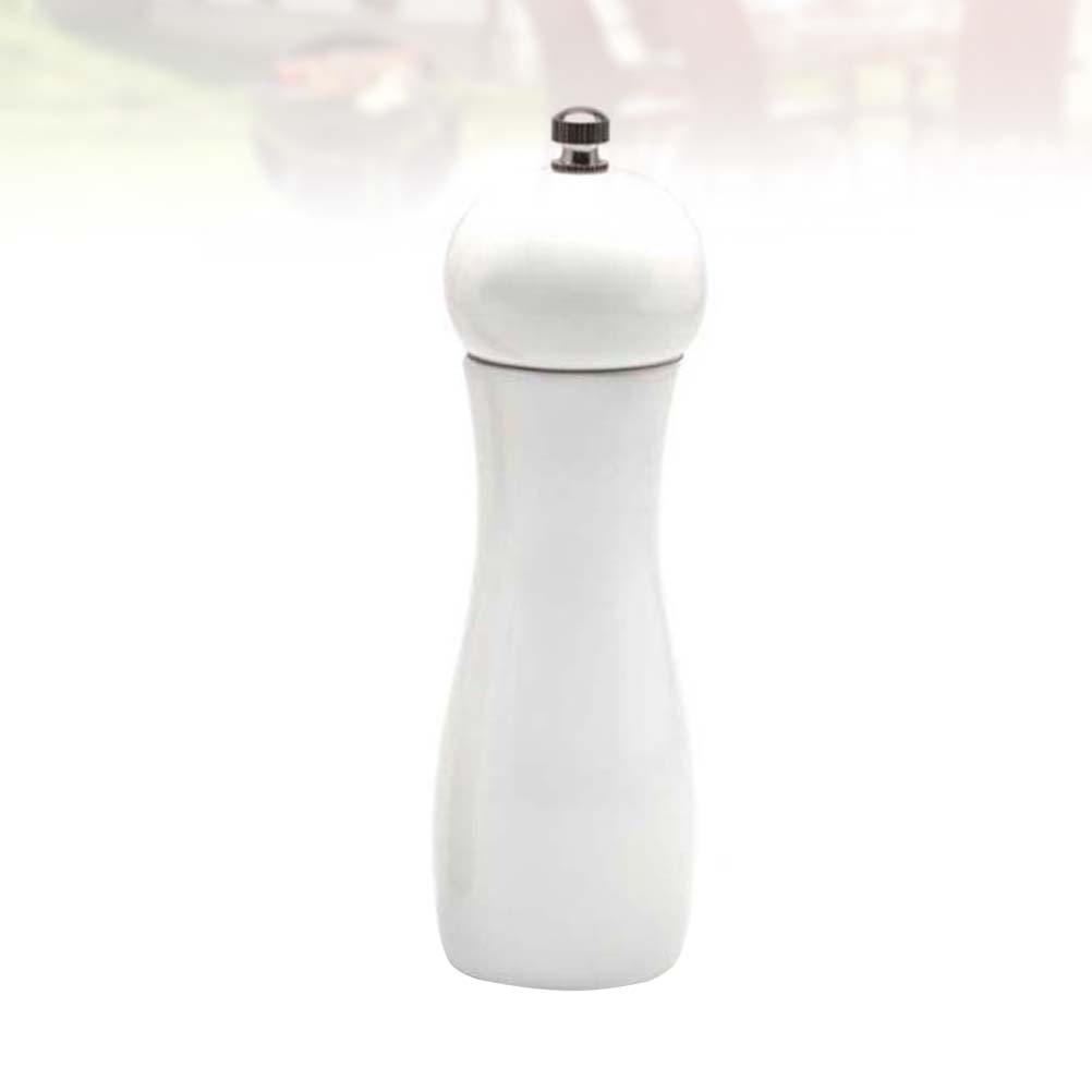 1pc 6 Inches Ceramic Manual Pepper Grinder Pepper Mill Salt Container Kitchen Gadget (White)
