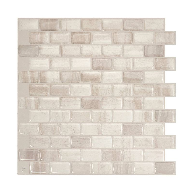 Smart Tiles 3D Peel and Stick Backsplash 4 Sheets of 9.80" x 9.74" Kitchen and Bathroom Wallpaper Ravenna Farro