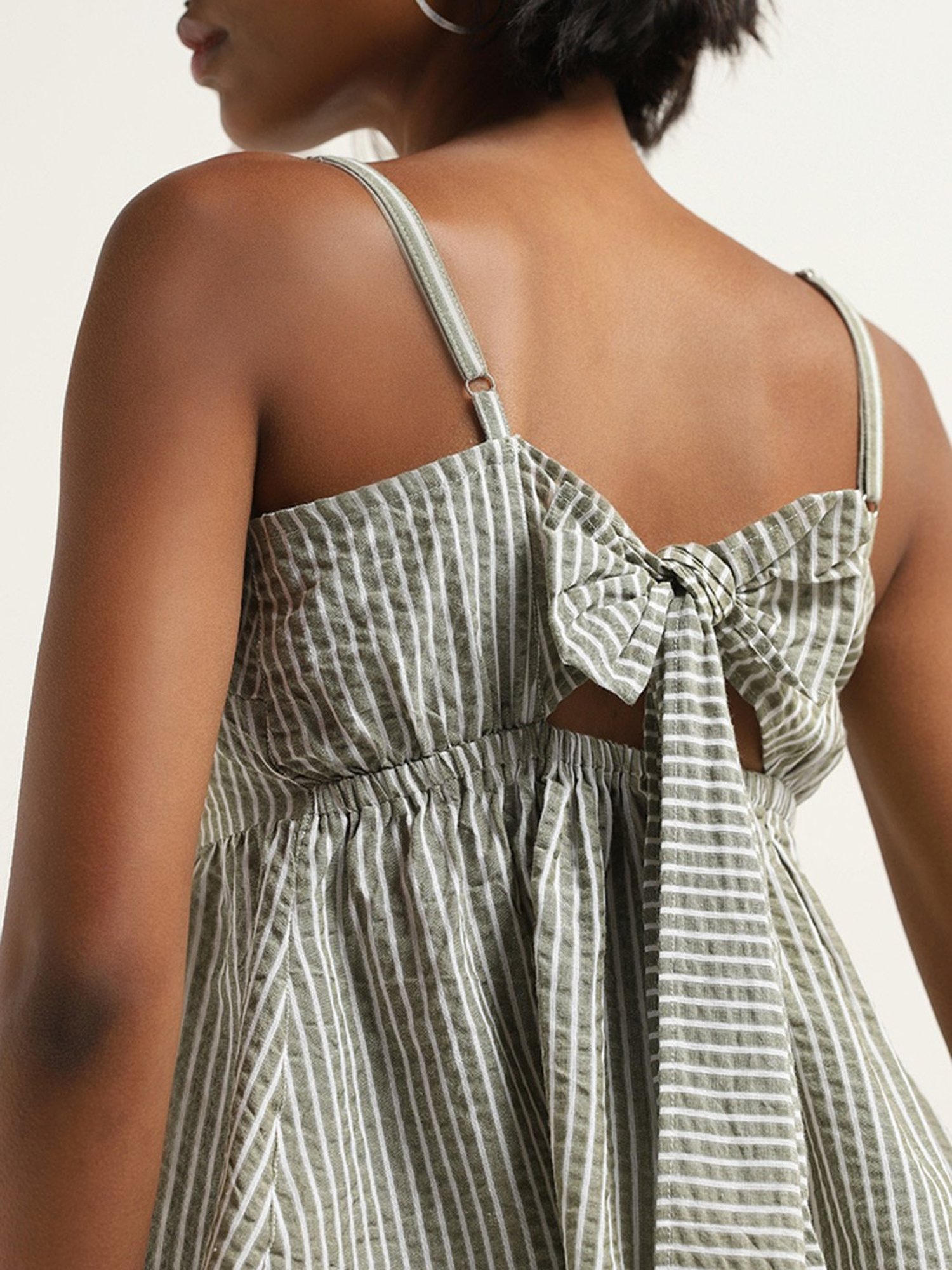 Bombay Paisley by Westside Sage Stripe Printed Cotton Top