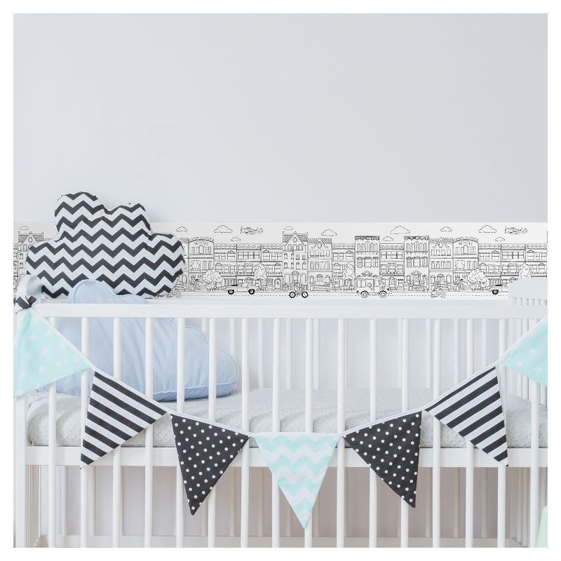 Tempaper Kids' Galaxy Self-Adhesive Removable Borders Wallpaper Out Of This World Black