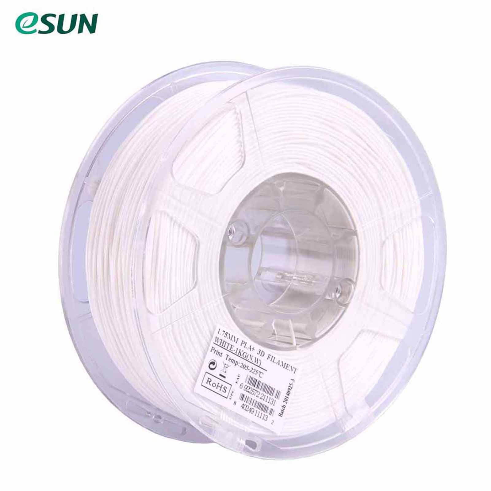 eSUN PLA+ 1.75mm White 3D Printer Filament Corn Grain Refining Material 1KG Spool (2.2lbs) Dimensional Accuracy +/- 0.05mm Consumables