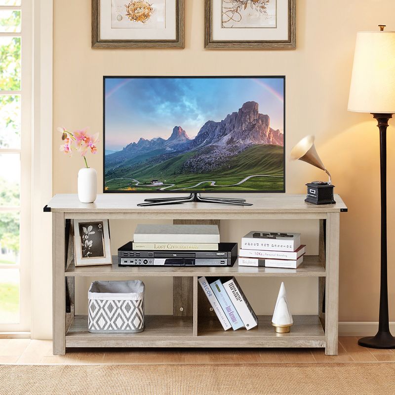 Costway Modern TV Stand for TV's up to 55" w/ 3-Tier Open Shelves