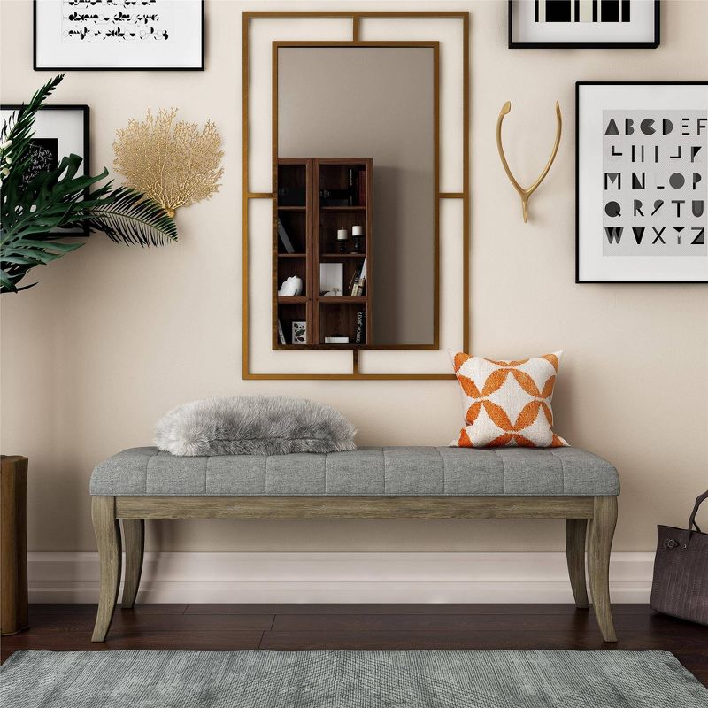 Adina Rectangular Tufted Bench Taupe - Dorel Living