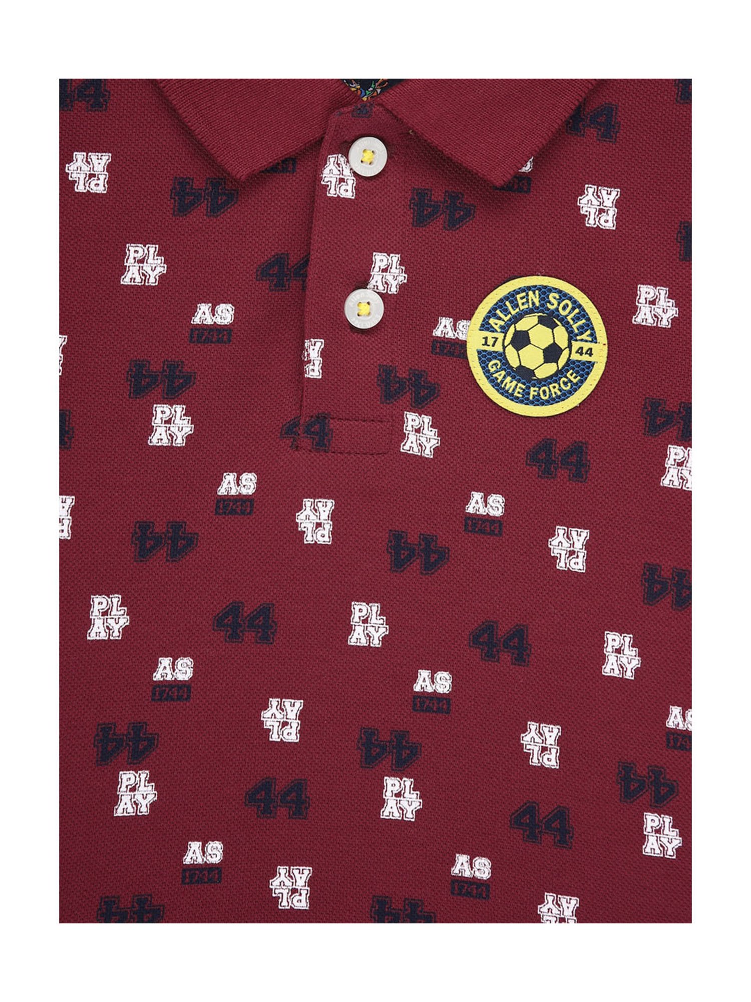 Allen Solly Boys Boys Maroon Printed Polo T-Shirt