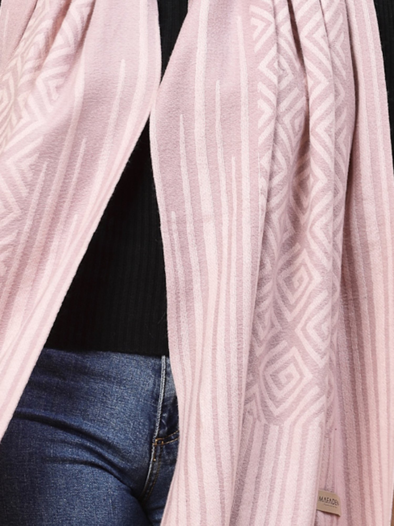 Mafadeny Pink Printed Stole