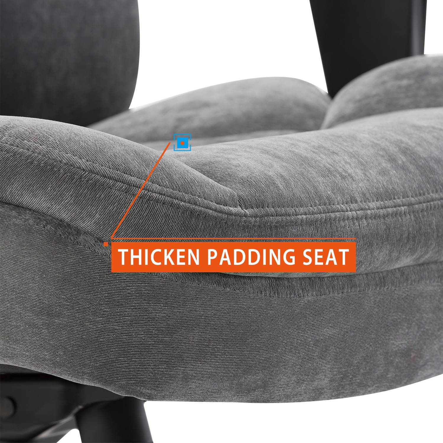 CLATINA Ergonomic Big & Tall Executive Office Chair with Upholstered Swivel 400lbs High Capacity Adjustable Height Thick Padding Headrest and Armrest for Home BIFMA Certified