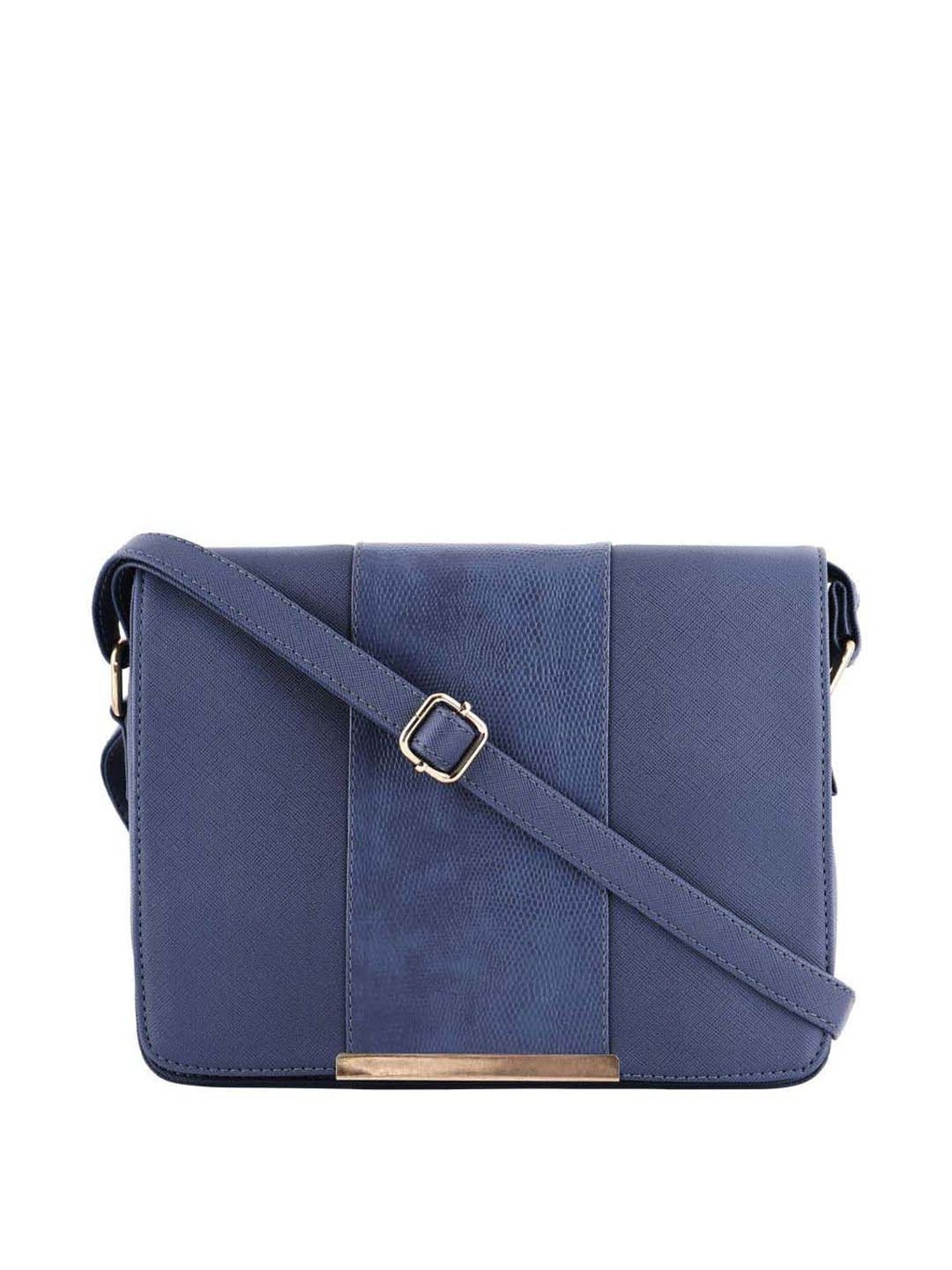 Toteteca Blue Textured Medium Sling Handbag