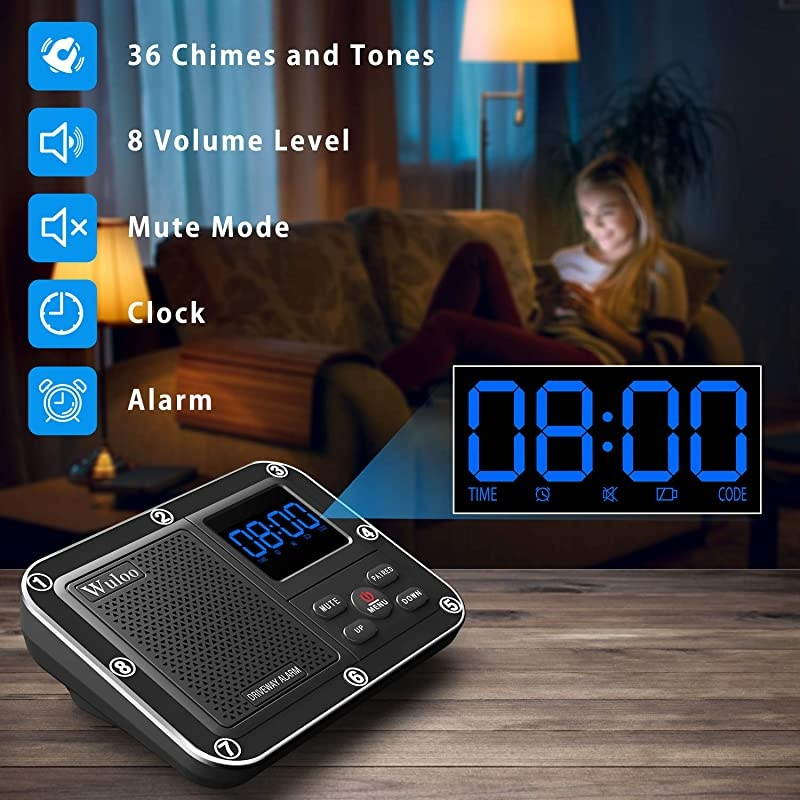 Driveway Alarm 1800 Feet Long Range Motion Sensor Alert System Driveway Detector for Home with 1800mAh Rechargeable Battery 13Brown