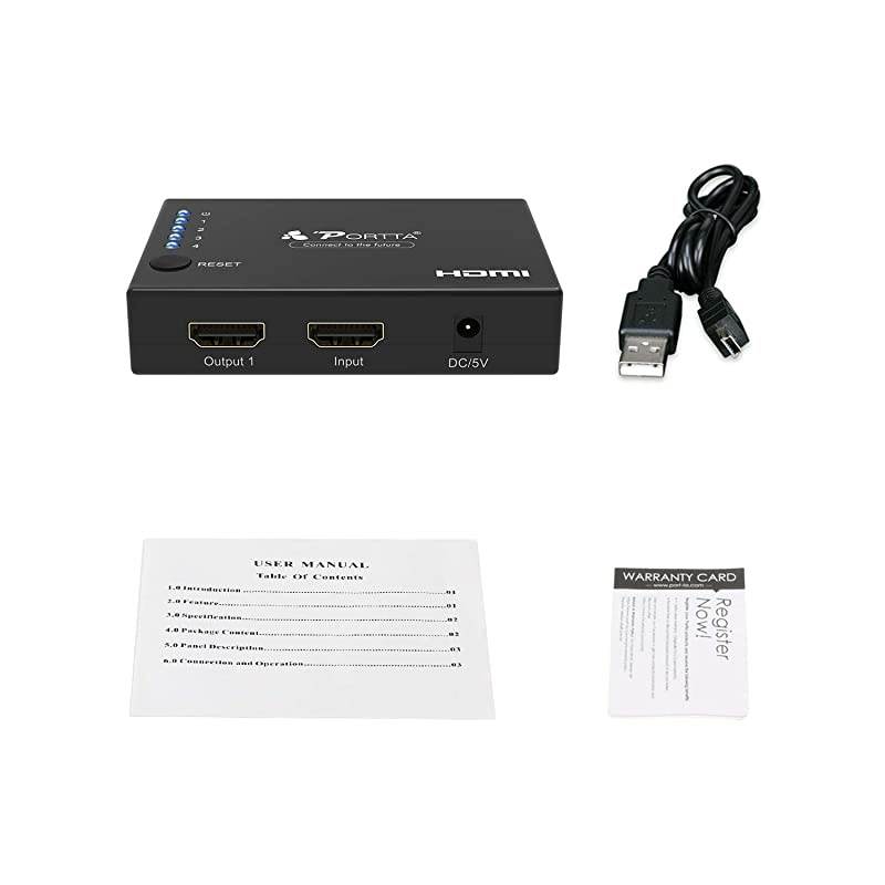 4PET0104 4 port 4-port 1-in 4-out HDMI Certified 1.4, 4Kx2k Support 3D, 1.3 compatible Amplified Splitter Switch PS3 XBOX360 Blu-ray HDTV