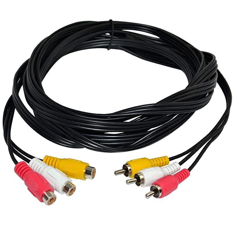 5ft 3 RCA Male to 3 RCA Female Audio Video Extension Cable 3RCA Male to Female Audio Composite Extension Video Cable DVD AV TV UK