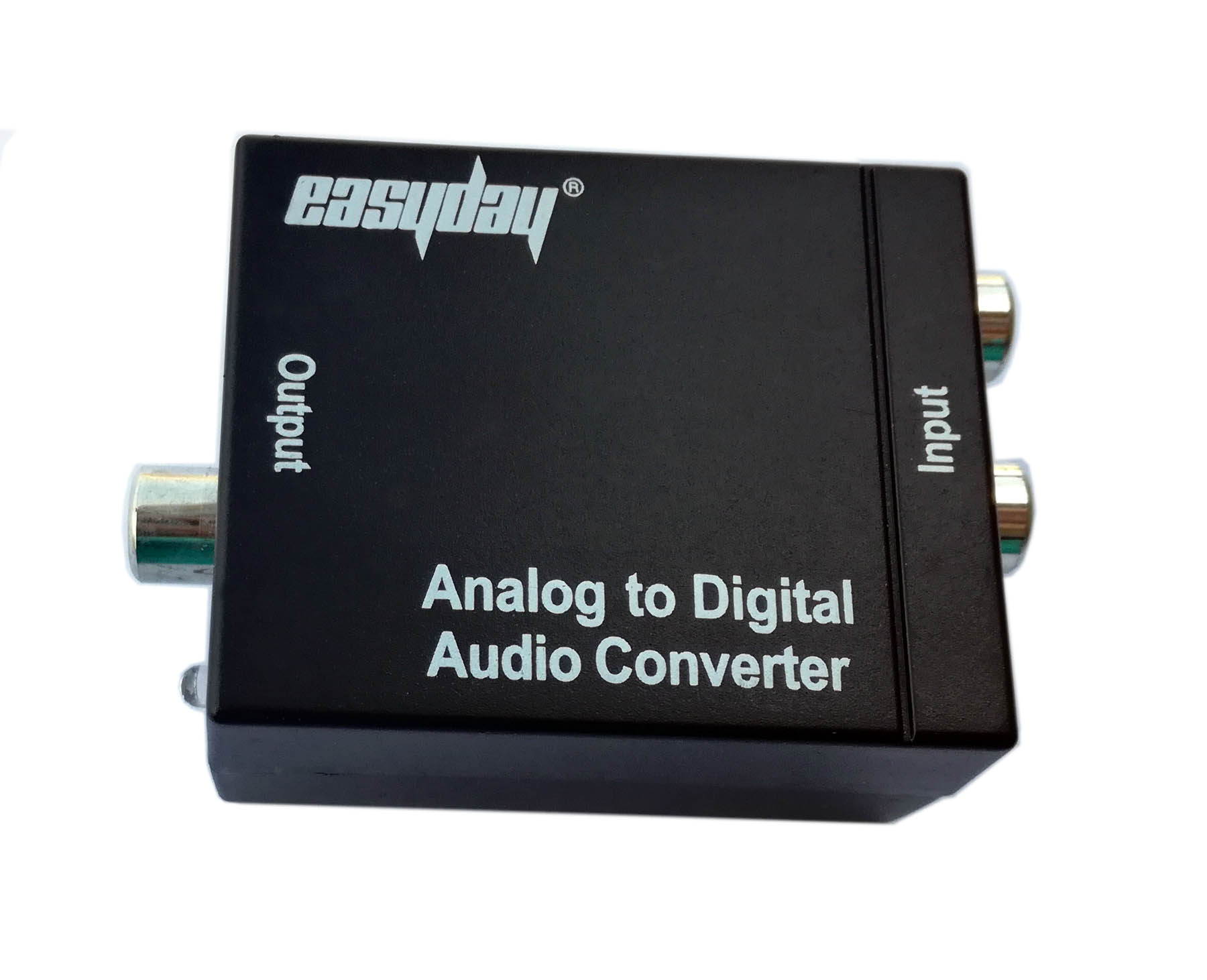 easyday RCA 3.5mm Analog to Digital Optical Toslink Coaxial Audio Converter Adapter with Optical Cable