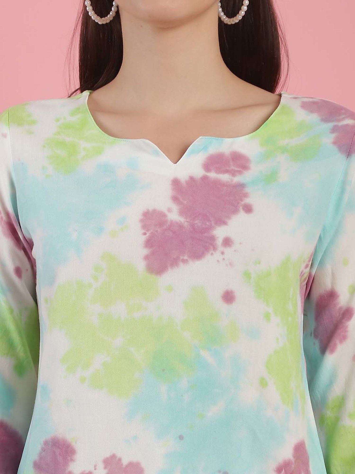 Prakrti Multicolored Tie & Dye Top Capri Set