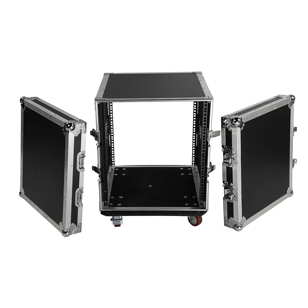 19 Inch Space Rack Case Single Layer Double Door 12U DJ Equipment Cabinet Black