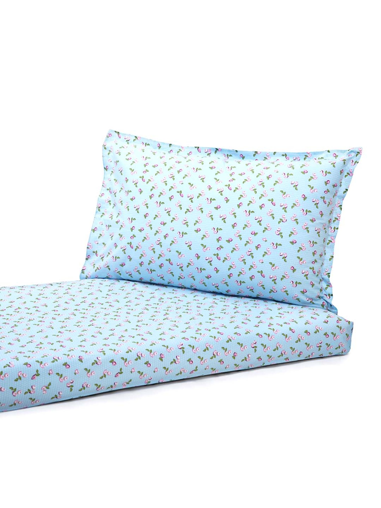 Nigh Nigh Vintage Rose Blue Cotton 300 TC Kids Bed Linen Set