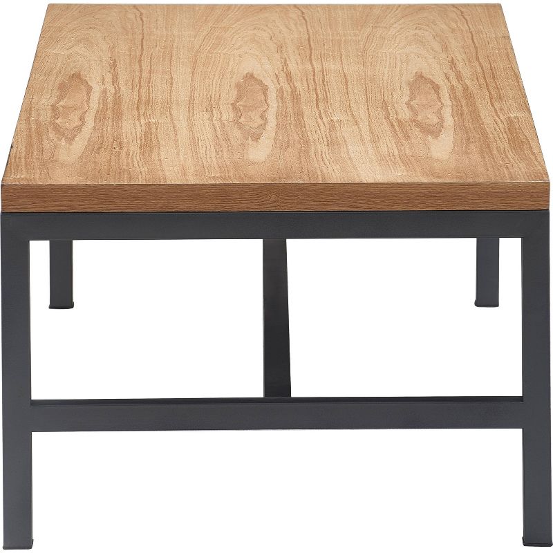 Dobson Natural Wood and Black Metal Coffee Table Natural - Finch