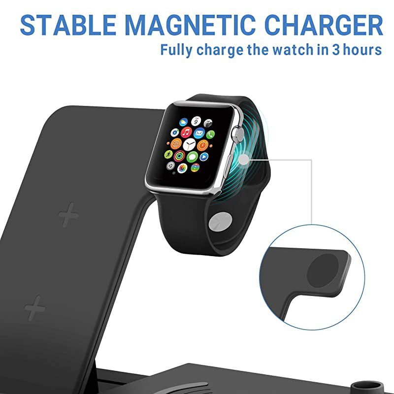 5 in 1 Wireless Charging Station for Apple Watch 6 Airpods Pro,  30W Fast Wireless Charger Stand Dock Compatible with iPhone 11 12 Pro Max SE Xr X Xs Max Mini/iWatch/Qi-Certified Phones