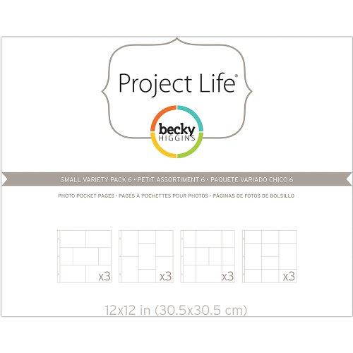 American Crafts Project Life Variety Photo Pocket Pages, Plastic, Transparent,
