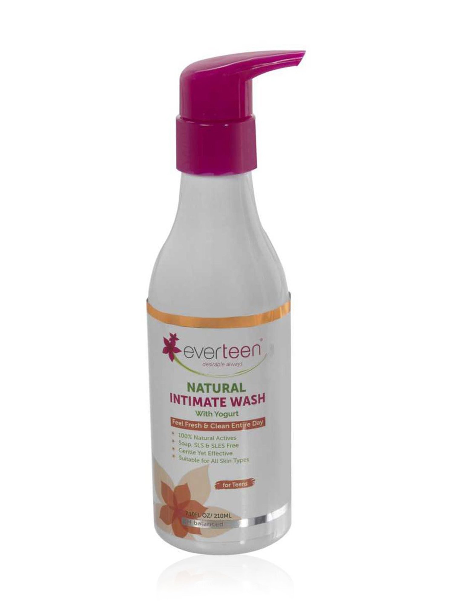 everteen Yogurt Natural Intimate Wash for Feminine Intimate Hygiene in Teens - 1 Pack - 210 ml