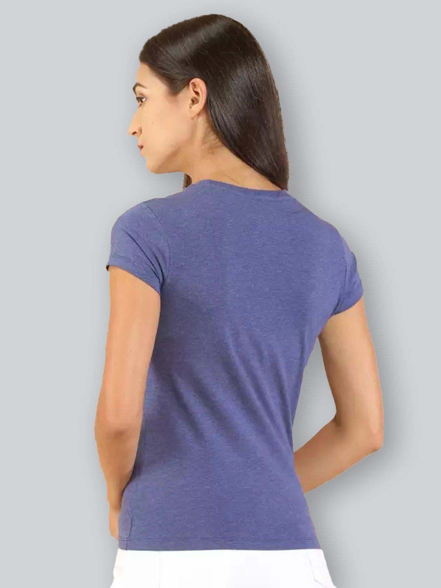 Lyra Purple Cotton Printed T-Shirt