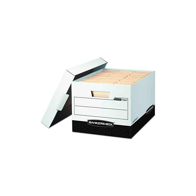 R-KIVE Heavy-Duty Storage Boxes, FastFold, Lift-Off Lid, Letter/Legal - 12-Pack