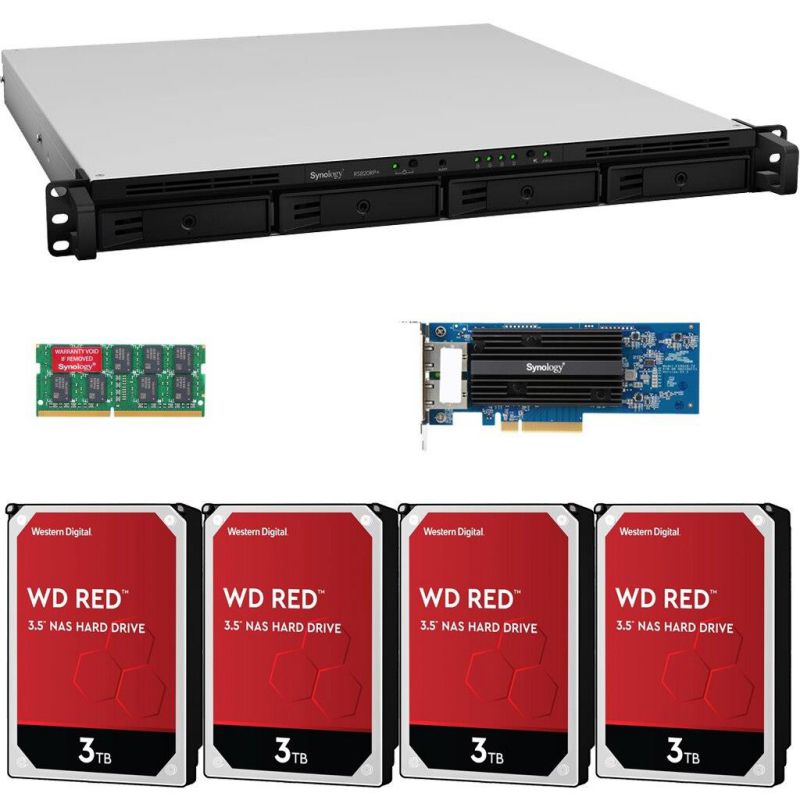Synology RS820RP+ 4-Bay RackStation NAS with Synology 10Gb Adapter 18GB RAM 32TB (4x8TB) of Western Digital RED NAS Drives Fully Assembled Tested By CustomTechSales