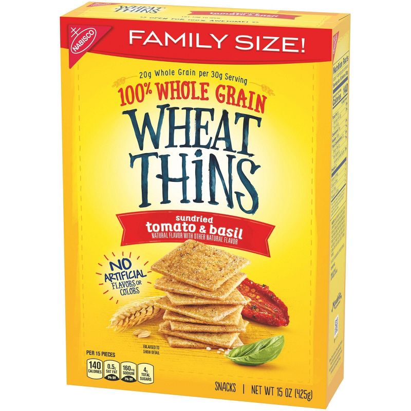 Wheat Thins Sundried Tomato & Basil Snack Crackers - Family Size - 13oz