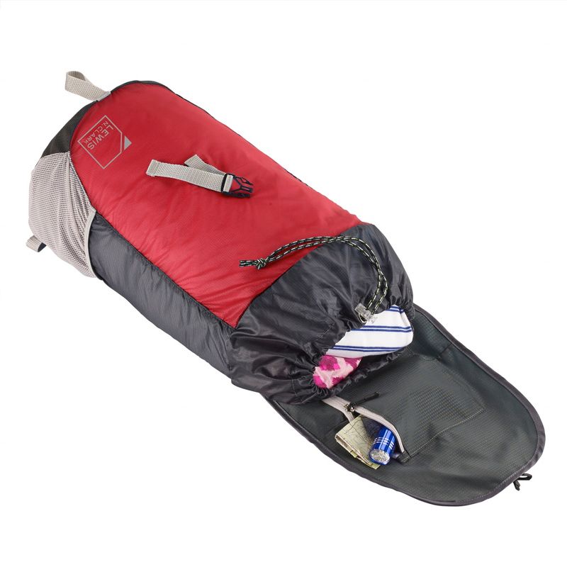 Lewis N. Clark RFID Protected 15" ElectroLight Day Backpack -  Red/Charcoal