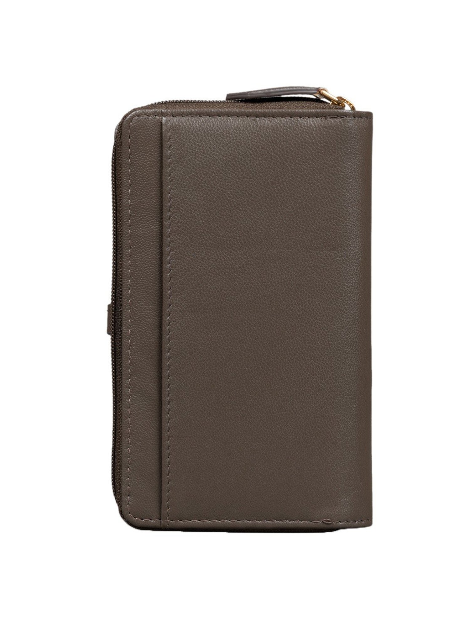 Louis Philippe Brown Casual Leather Money Clip Wallet for Men