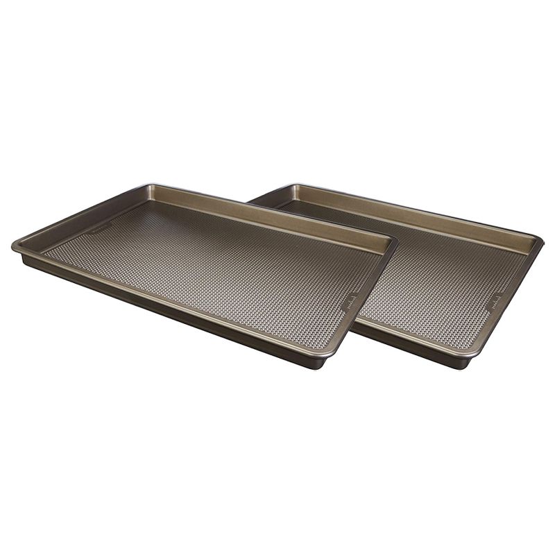 Bradshaw GoodCook B5502 17 by 11 Inch Durable Aluminized Steel Diamond Infused Nonstick Textured Coating Cookie Sheet Bakeware Pan (2 Pack)