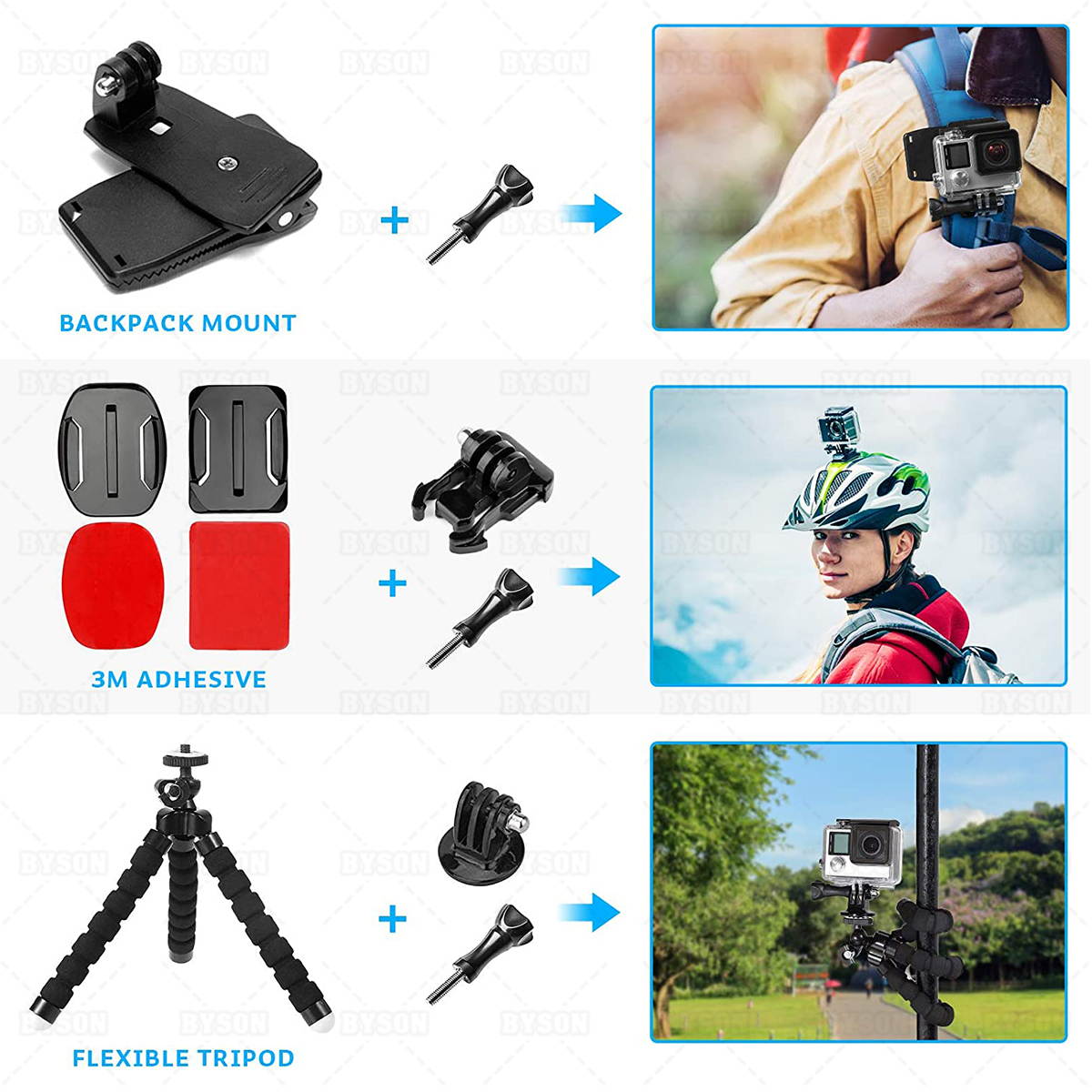 Ackmioxy Accessories Kit for Gopro Hero 9 Black AKASO EKEN H9R EK5000 EK7000 4K WiFi Action Camera Gopro Hero 8 7 6 5/Session 5/Hero 4/3+/3/2/1 Max Fusion