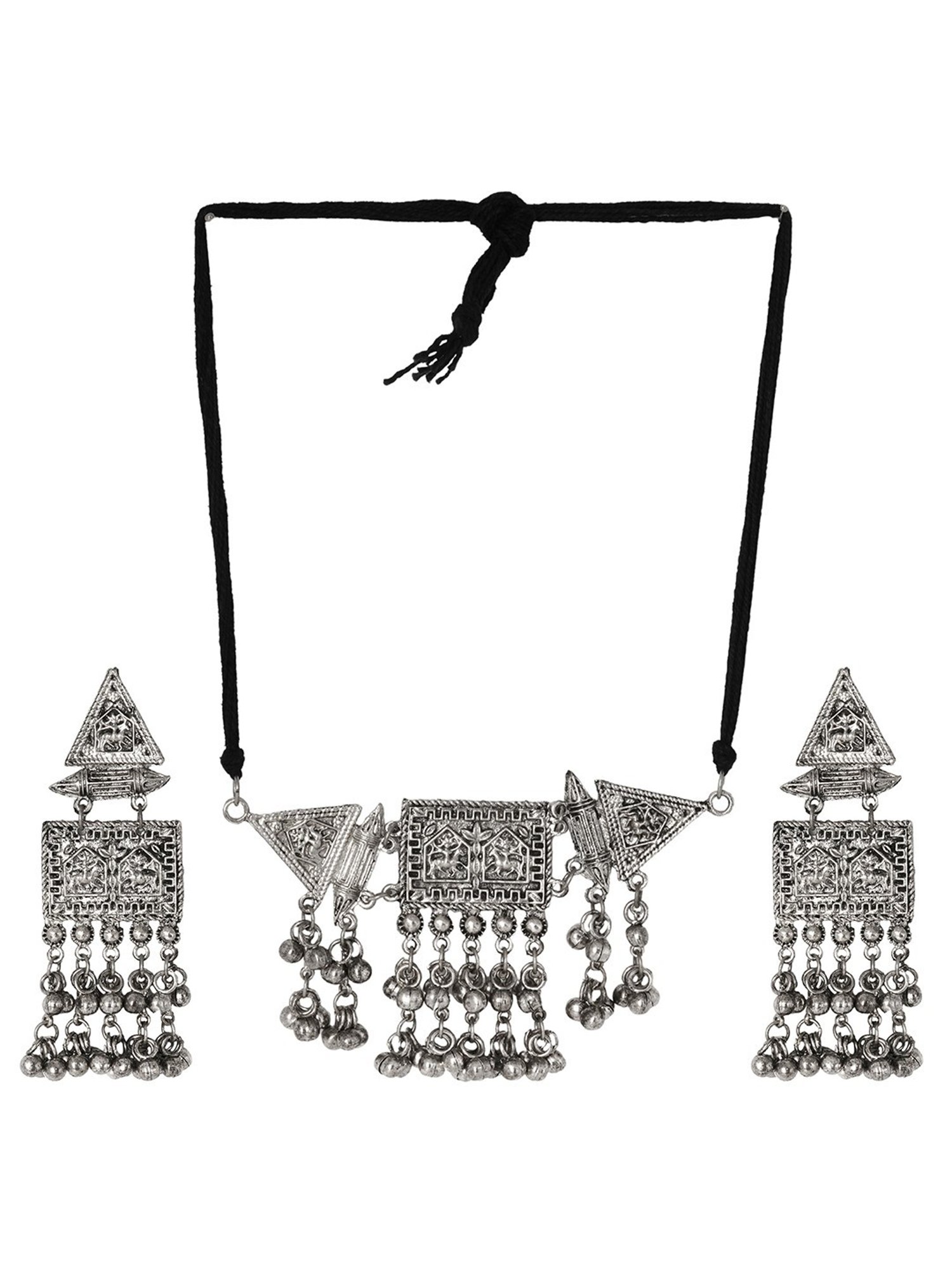 Teejh Anasha Silver Oxidised Jewellery Set