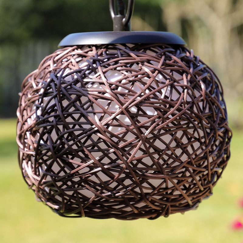 8" LED Solar Portable Outdoor Lantern with Flame - Techko Kobot